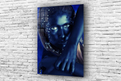 Fashion Blue Woman View UV Direct Aluminum Print Australian Made Quality