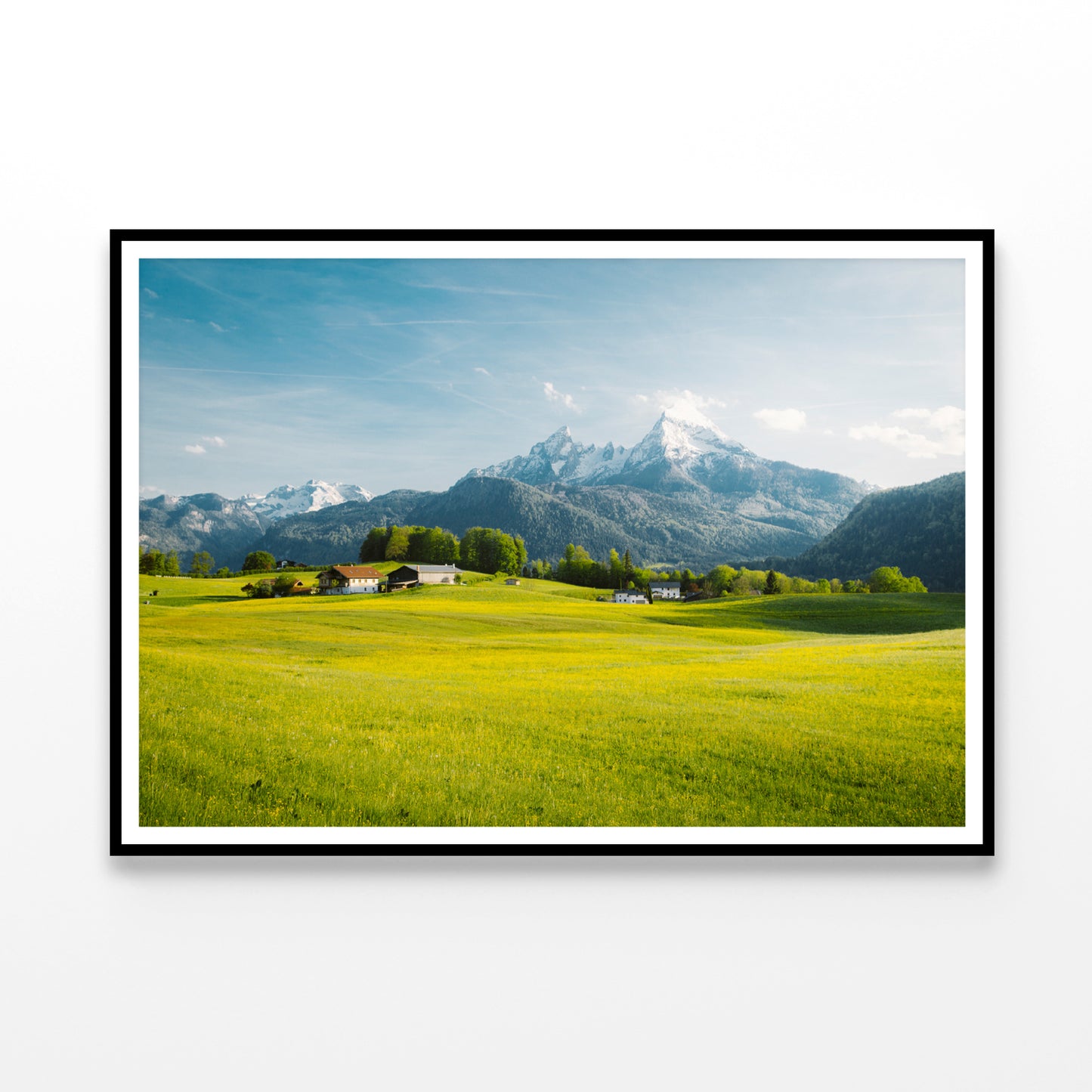 A Field Of Grass in the Foreground and Mountains Home Decor Premium Quality Poster Print Choose Your Sizes