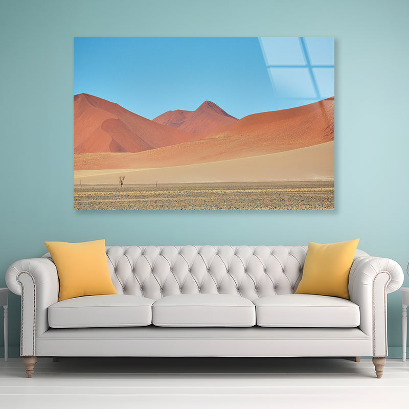 Hills, Sky in Namibia, Africa Acrylic Glass Print Tempered Glass Wall Art 100% Made in Australia Ready to Hang