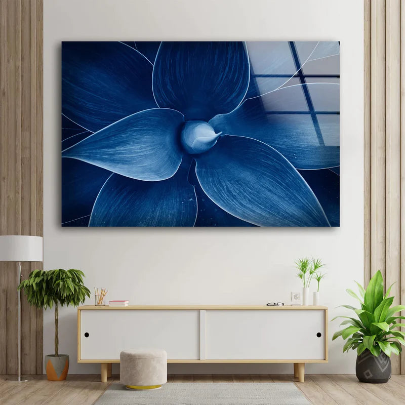 Blue Flower Closeup UV Direct Aluminum Print Australian Made Quality