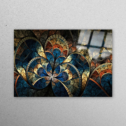 Shimmery Fractal Pattern Acrylic Glass Print Tempered Glass Wall Art 100% Made in Australia Ready to Hang