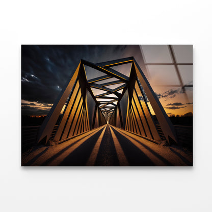 Evening Light, Metal Bridge Acrylic Glass Print Tempered Glass Wall Art 100% Made in Australia Ready to Hang