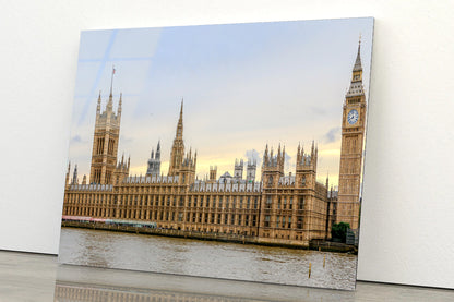 Big Ben with Beautiful Sky In UK Acrylic Glass Print Tempered Glass Wall Art 100% Made in Australia Ready to Hang