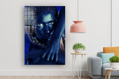 Fashion Blue Woman View UV Direct Aluminum Print Australian Made Quality