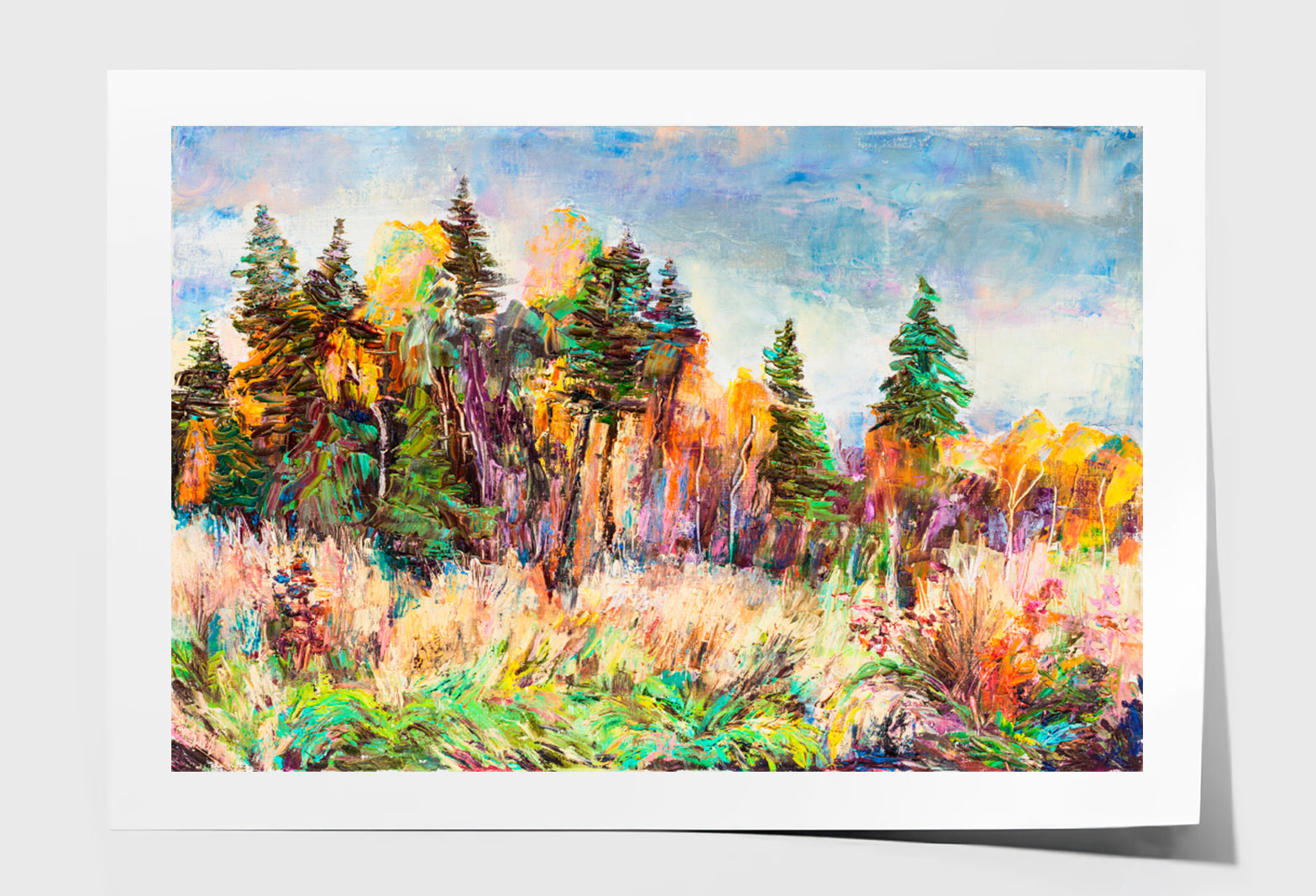 Forest in October Oil Painting Wall Art Limited Edition High Quality Print Unframed Roll Canvas None