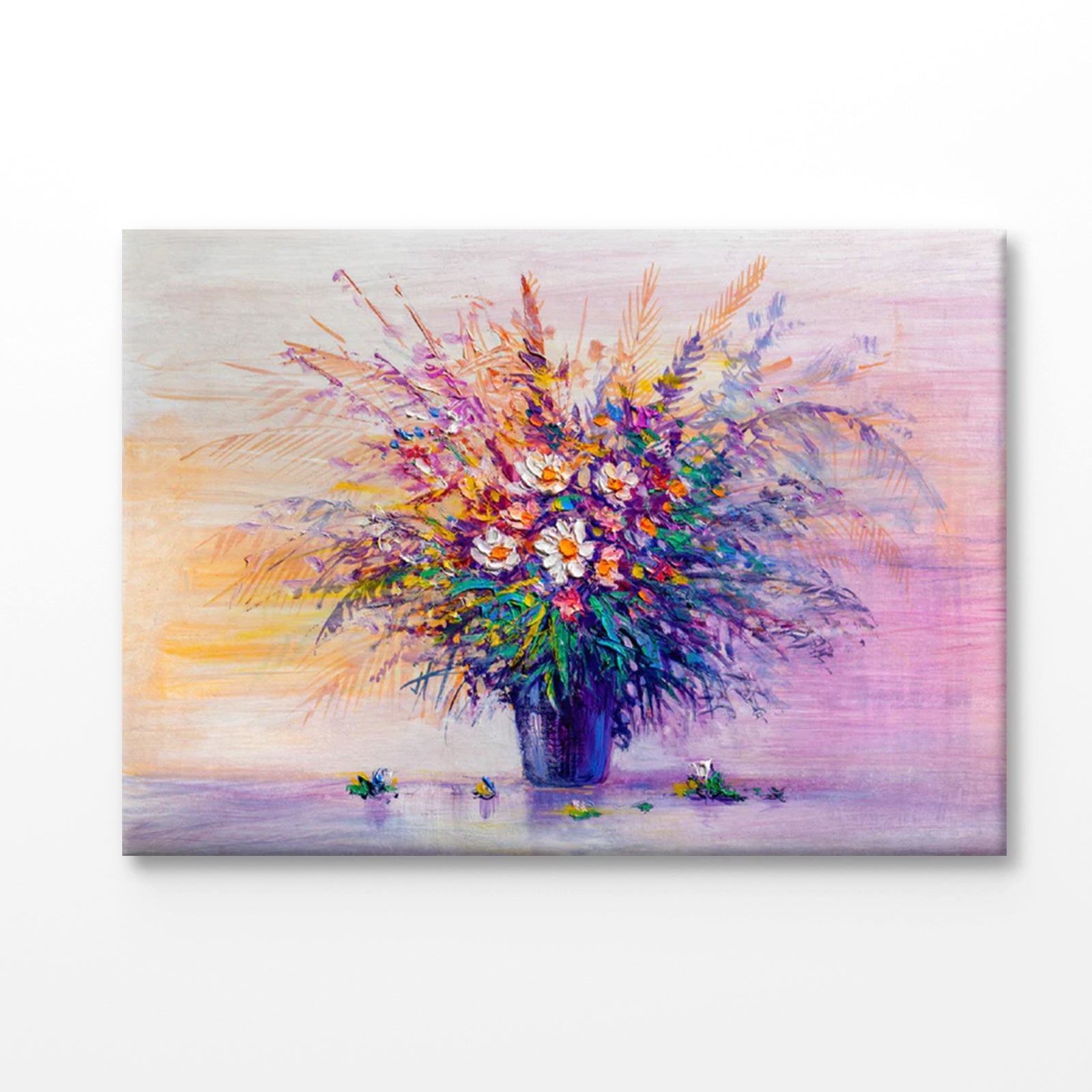 Bella Home Bouquet Of Wild Flower Oil Painting Print Canvas Ready to hang