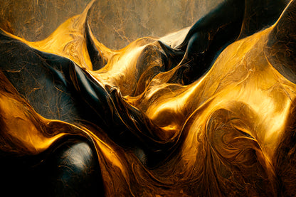 Black And Gold Waves Abstract Home Decor Premium Quality Poster Print Choose Your Sizes