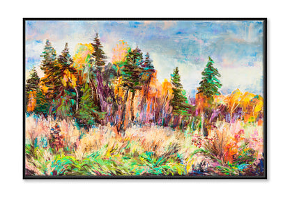 Forest in October Oil Painting Wall Art Limited Edition High Quality Print Canvas Box Framed Black