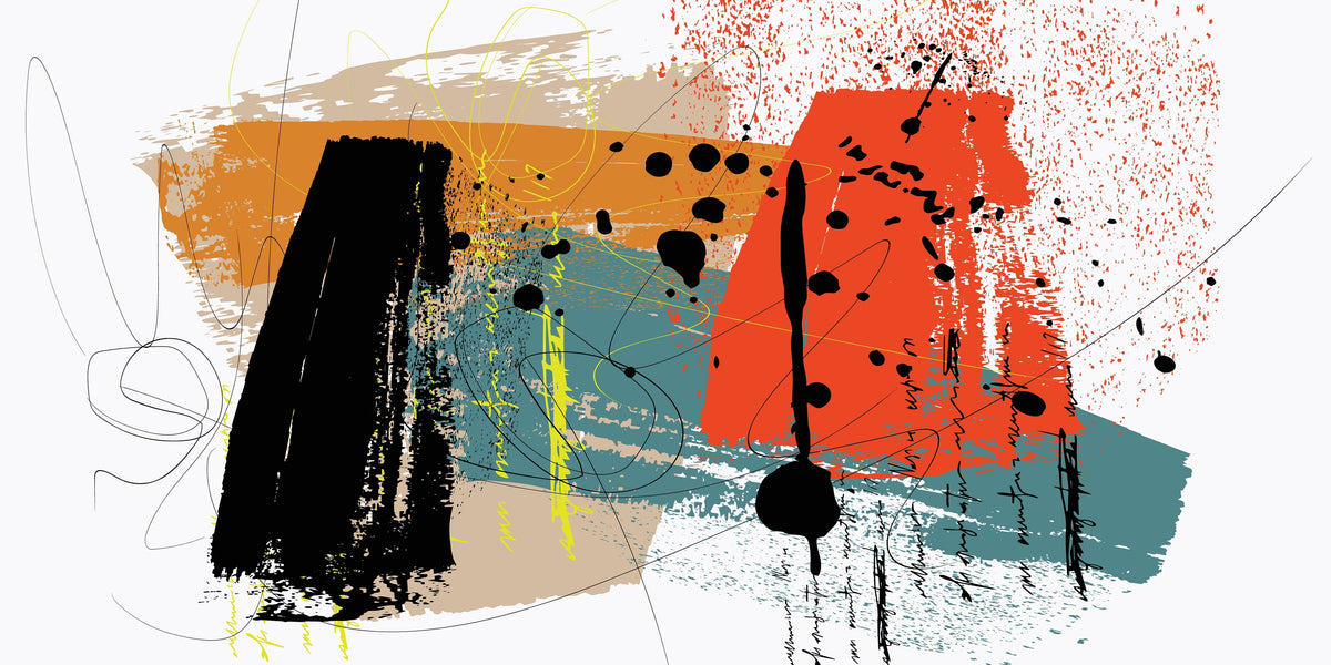 Modern Abstract Brushstrokes Painting Wall Art Canvas Office Home Framed 120x60cm