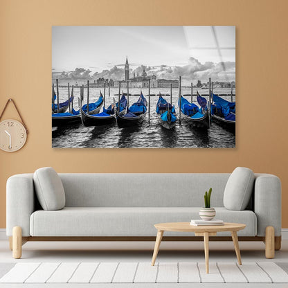 Gondolas Moored by Saint Mark Acrylic Glass Print Tempered Glass Wall Art 100% Made in Australia Ready to Hang