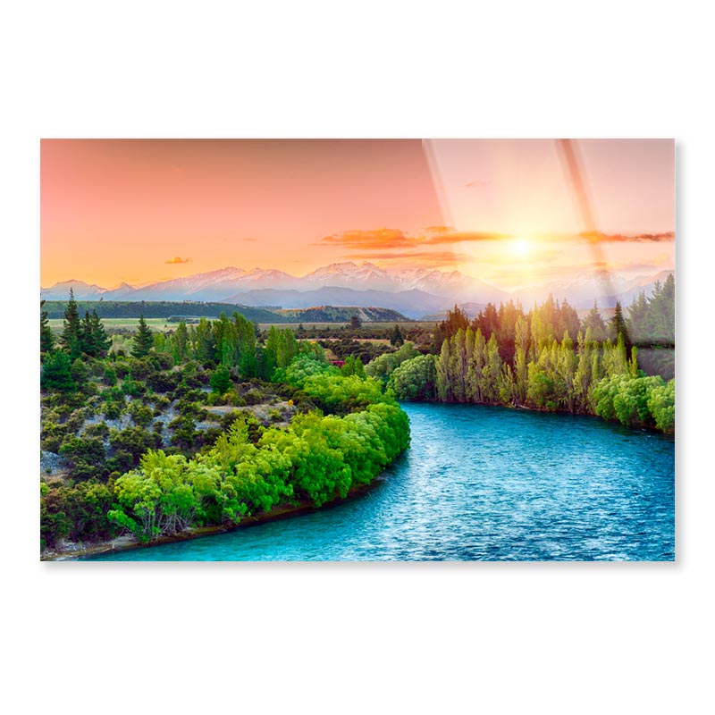 River Running Through a Lush Green Forest Acrylic Glass Print Tempered Glass Wall Art 100% Made in Australia Ready to Hang