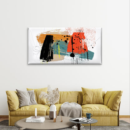 Modern Abstract Brushstrokes Painting Wall Art Canvas Office Home Framed 120x60cm