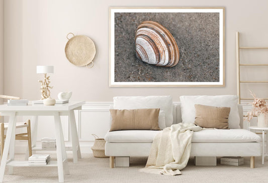 Close-Up Of Shell in The Sand on The Beach Home Decor Premium Quality Poster Print Choose Your Sizes