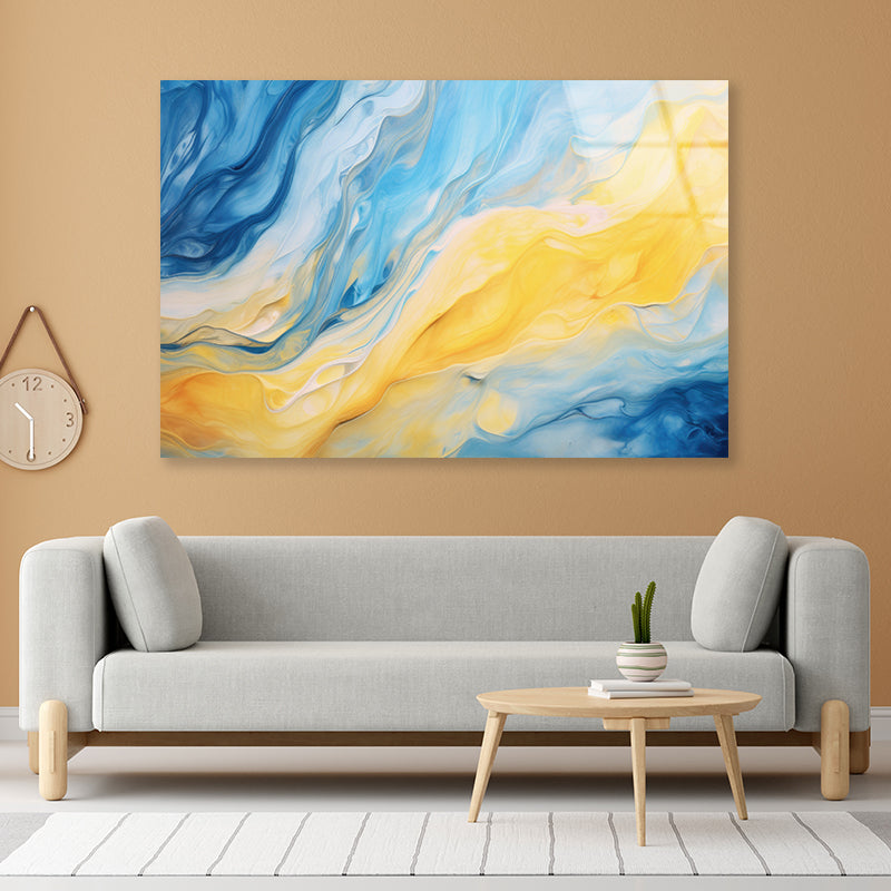 Abstract Marble Oil Paint Acrylic Glass Print Tempered Glass Wall Art 100% Made in Australia Ready to Hang