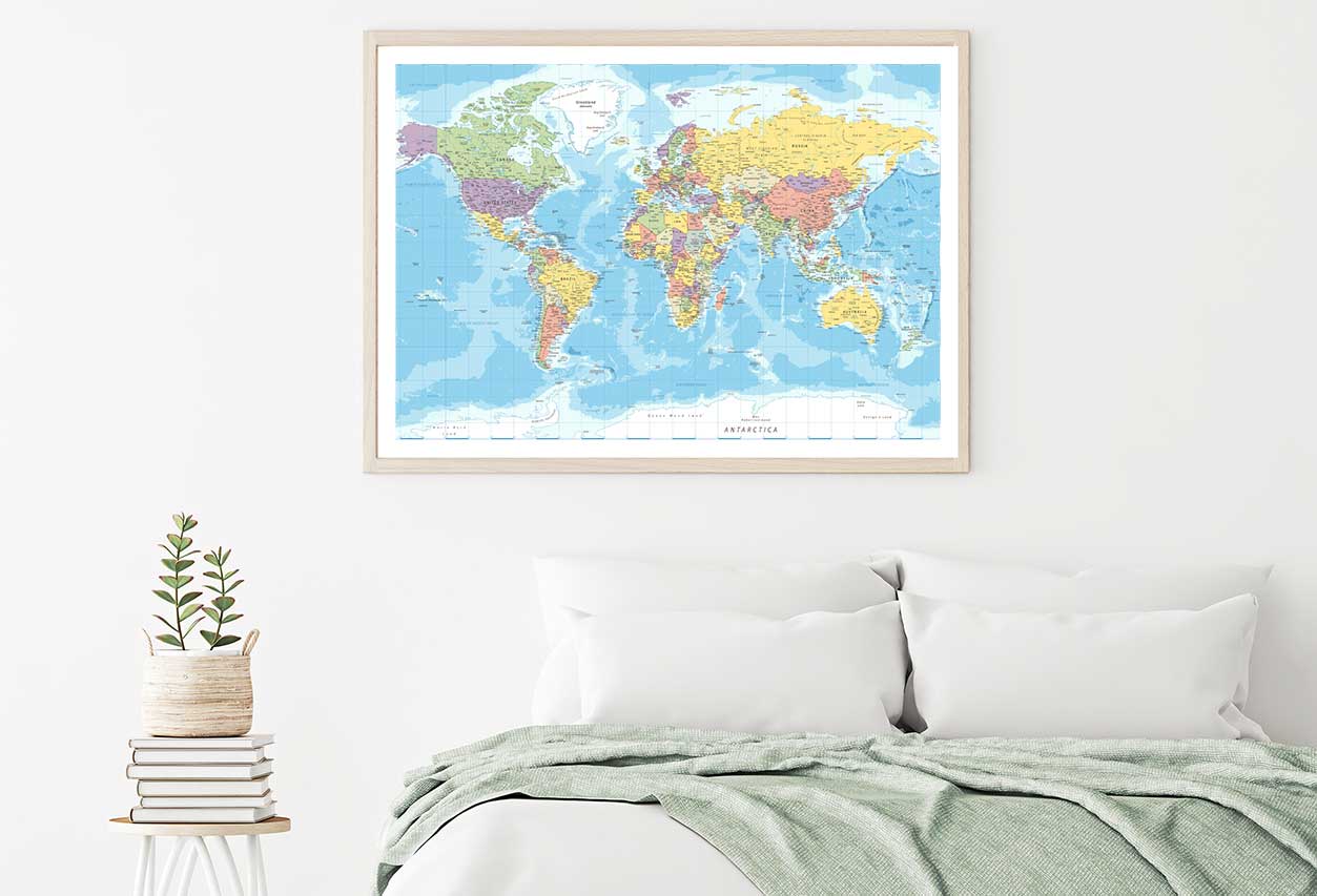 World Map Home Decor Premium Quality Poster Print Choose Your Sizes