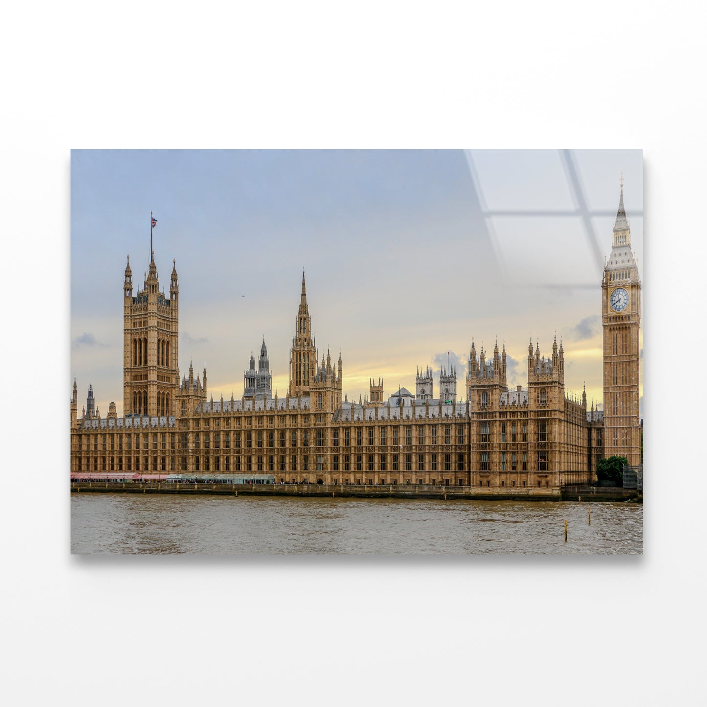 Big Ben with Beautiful Sky In UK Acrylic Glass Print Tempered Glass Wall Art 100% Made in Australia Ready to Hang