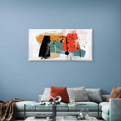 Modern Abstract Brushstrokes Painting Wall Art Canvas Office Home Framed 120x60cm