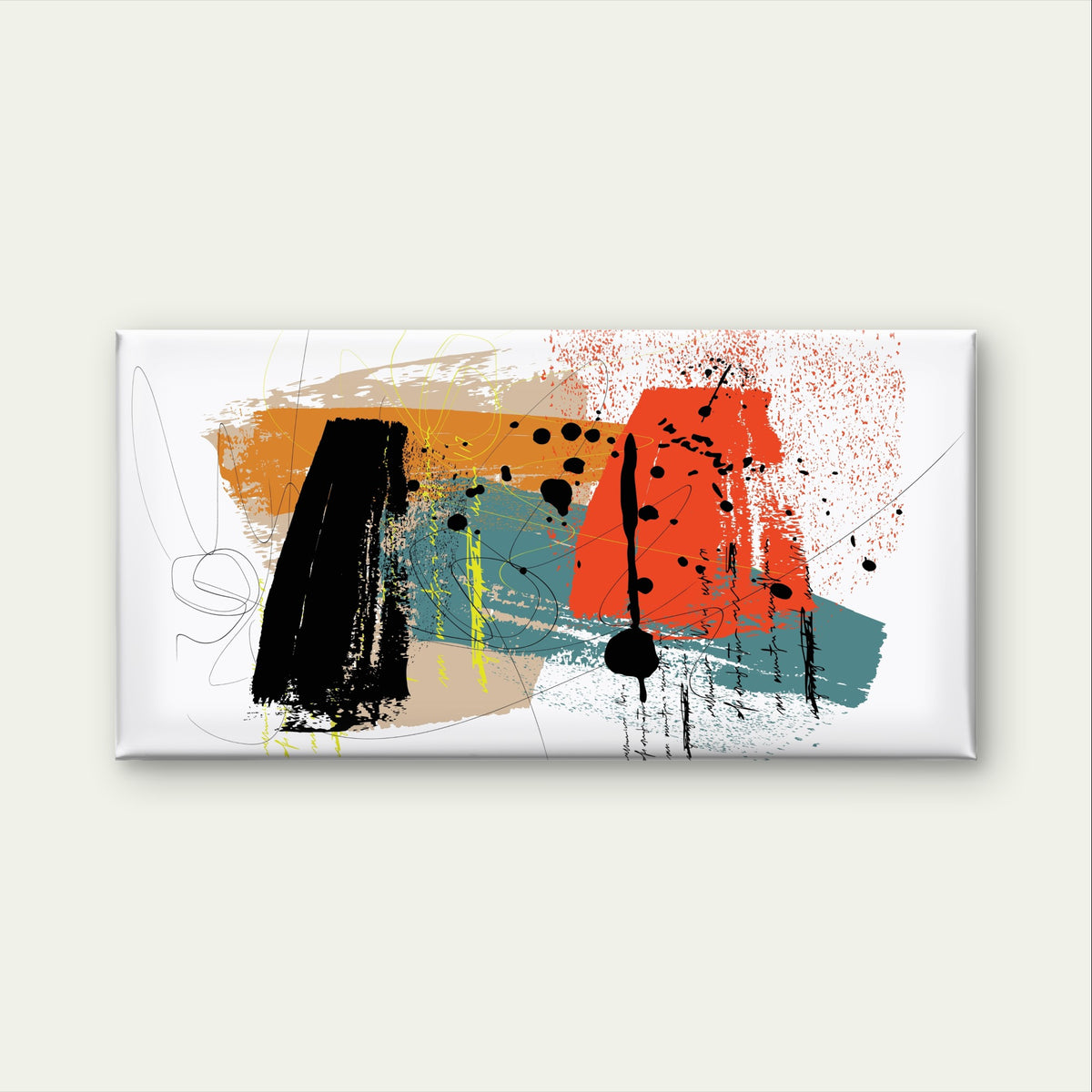 Modern Abstract Brushstrokes Painting Wall Art Canvas Office Home Framed 120x60cm
