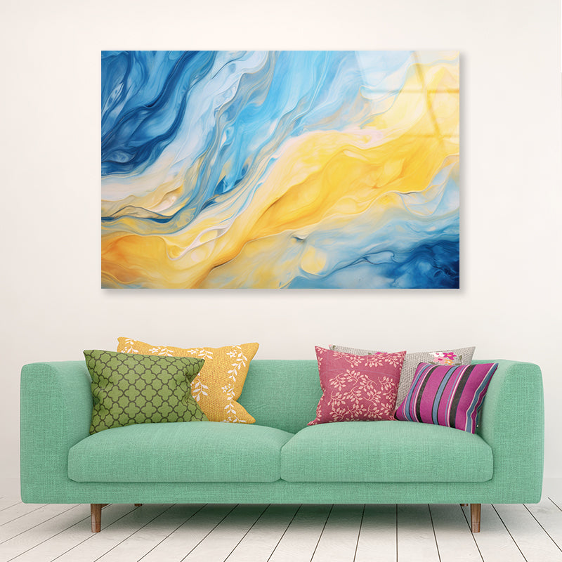 Abstract Marble Oil Paint Acrylic Glass Print Tempered Glass Wall Art 100% Made in Australia Ready to Hang