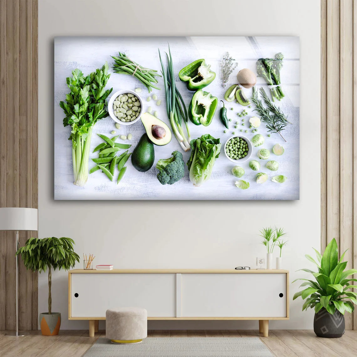 Green Fruits Vegetables UV Direct Aluminum Print Australian Made Quality