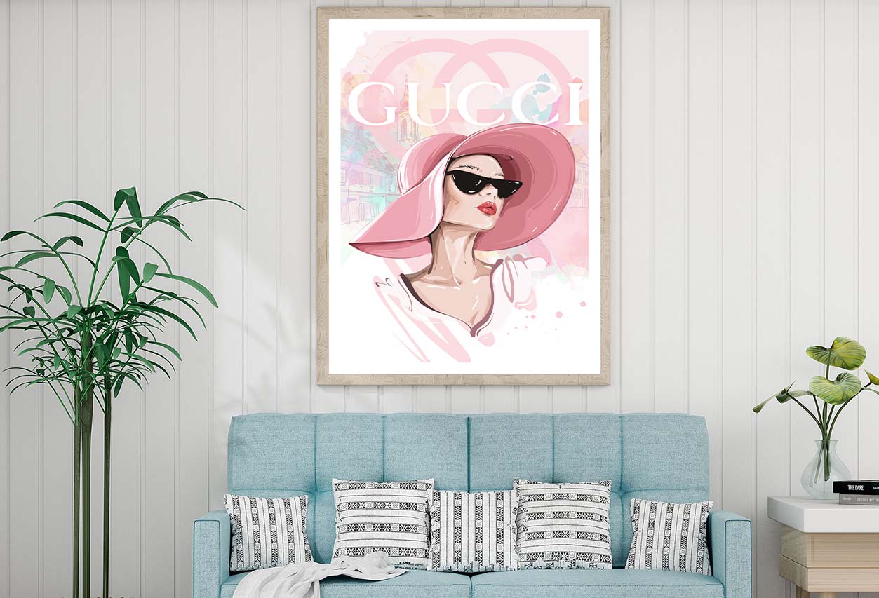 Lady With Pink Hat Fashion Store Art Design Home Decor Premium Quality Poster Print Choose Your Sizes