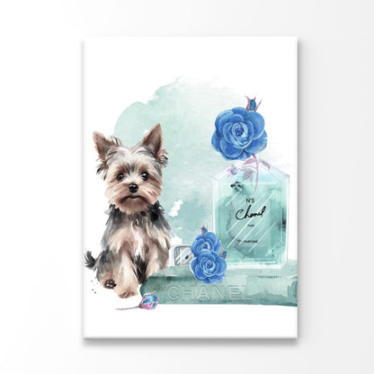 Perfume With Dog and Book set 3D Design Acrylic Glass Print Tempered Glass Wall Art 100% Made in Australia Ready to Hang