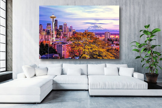 Seattle Washington Cityscape UV Direct Aluminum Print Australian Made Quality