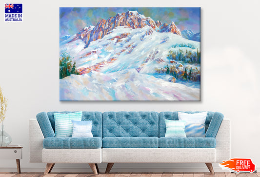 Snow Drifts At The Foot Of Mount Fisht Landscape Oil Painting Limited Edition High Quality Print