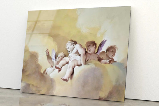 Great Fresco of Some Beautiful Angels Acrylic Glass Print Tempered Glass Wall Art 100% Made in Australia Ready to Hang