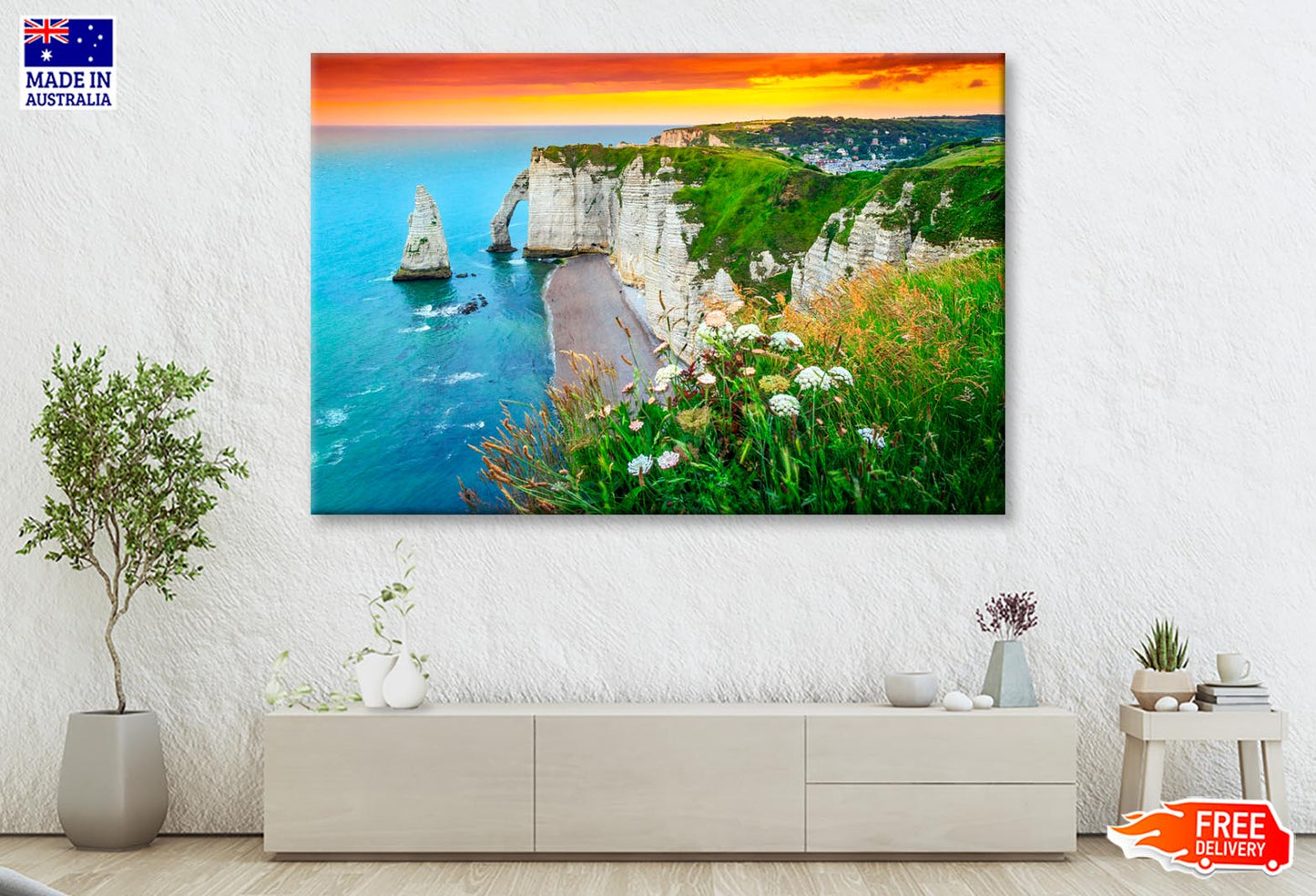 Beautiful Cliffs Aval of Etretat Wall Art Decor 100% Australian Made