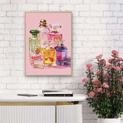 Modern Minimalist Pastel Pink Perfume Bottles Fashion Home Decor Premium Quality Poster Print Choose Your Sizes