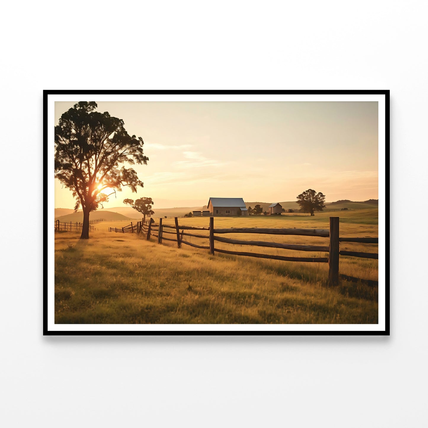 A Serene Farm Scene at Sunset Home Decor Premium Quality Poster Print Choose Your Sizes