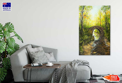 Forest Lake with Bridge Spring Print 100% Australian Made