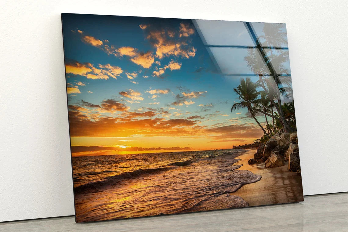 Beach Sunset Scenery UV Direct Aluminum Print Australian Made Quality