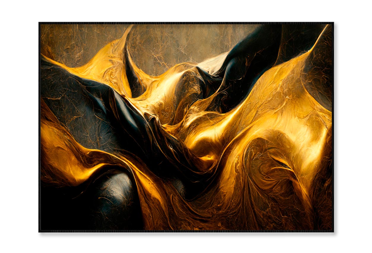 Black And Gold Waves Abstract Home Decor Premium Quality Poster Print Choose Your Sizes