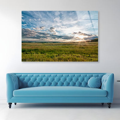 Dusk on the Prairie Acrylic Glass Print Tempered Glass Wall Art 100% Made in Australia Ready to Hang