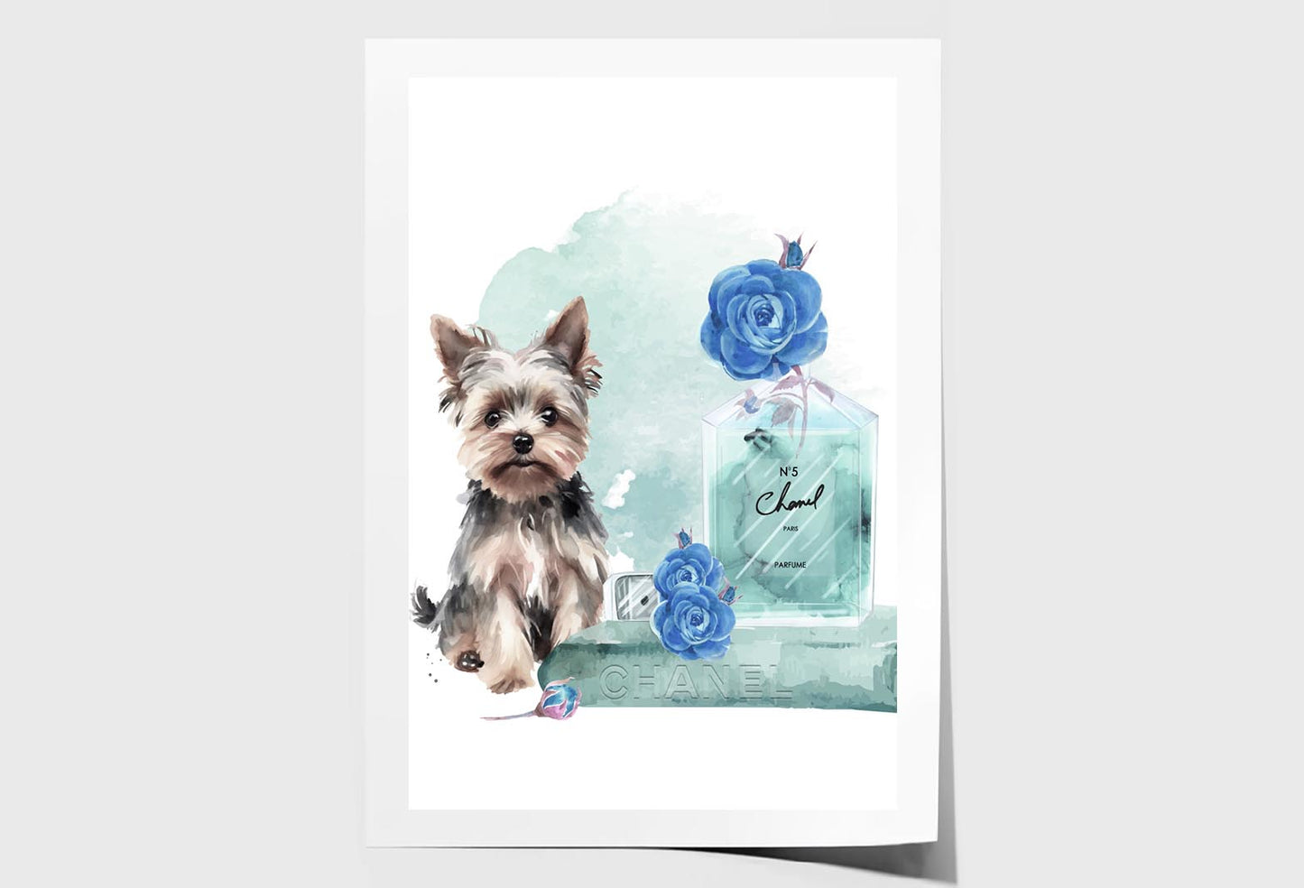 Perfume With Dog and Book set Wall Art Limited Edition High Quality Print Unframed Roll Canvas None