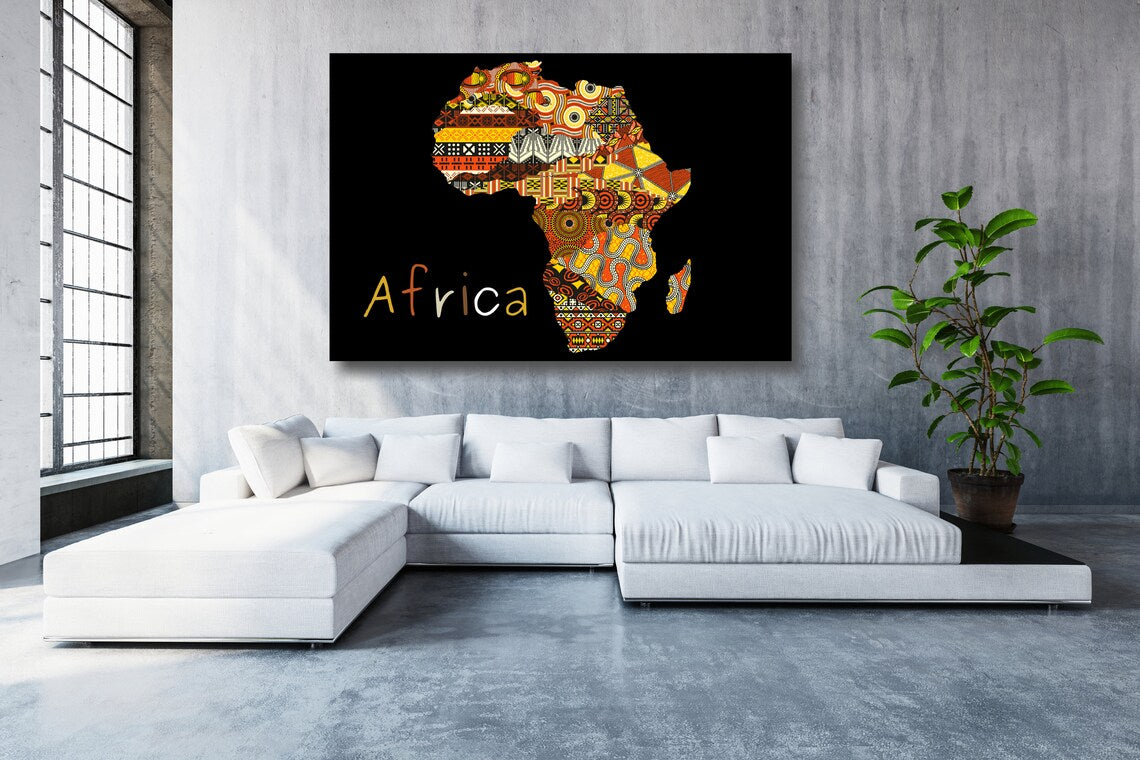 Africa Illustration Acrylic Glass Print Tempered Glass Wall Art 100% Made in Australia Ready to Hang