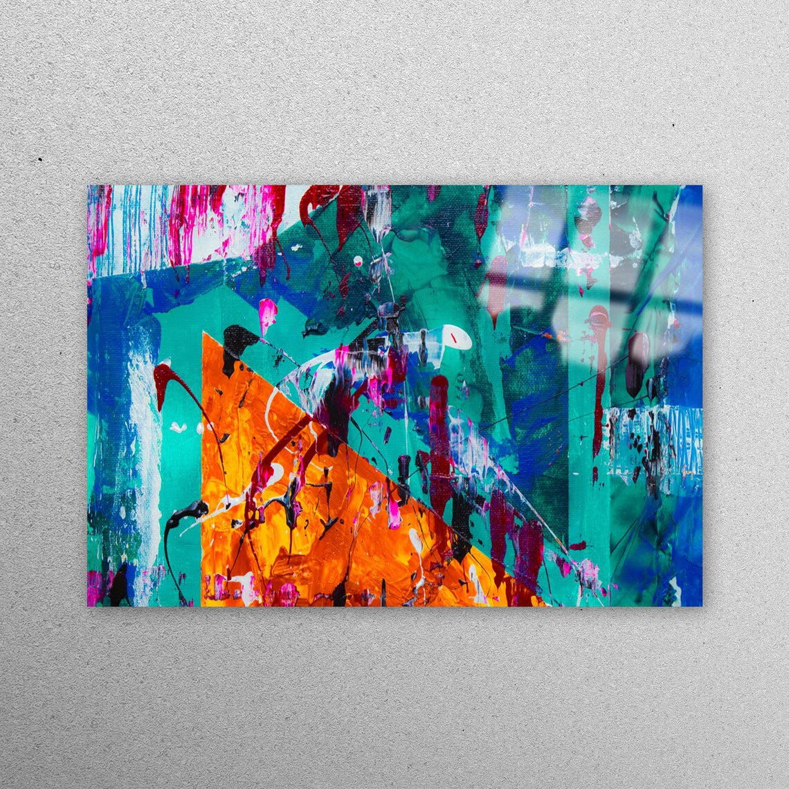 Colorful Plaster Abstract Acrylic Glass Print Tempered Glass Wall Art 100% Made in Australia Ready to Hang