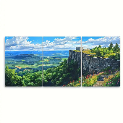 3pcs Ardennes France Scenic Forest Landscape Wall Art Set Canvas Framed 60x90cm - High Quality Print 100% Australian Made Wall Canvas Ready to Hang