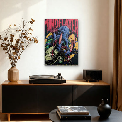 Mind Flayer Illustration 60x90cm Metal Print Ready to Hang
