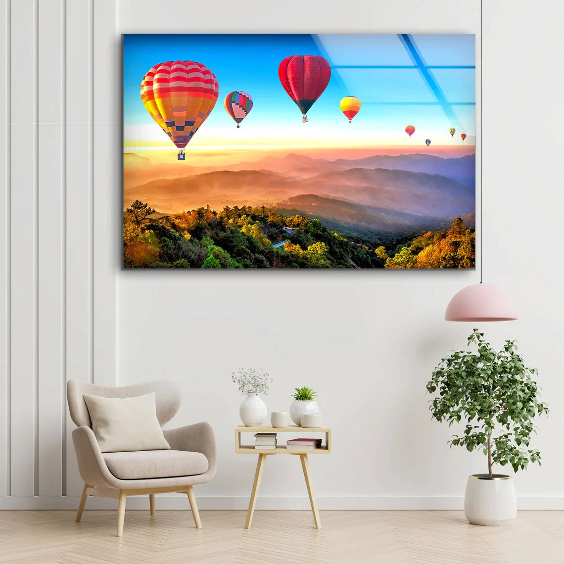 Air Balloons & Mountain UV Direct Aluminum Print Australian Made Quality