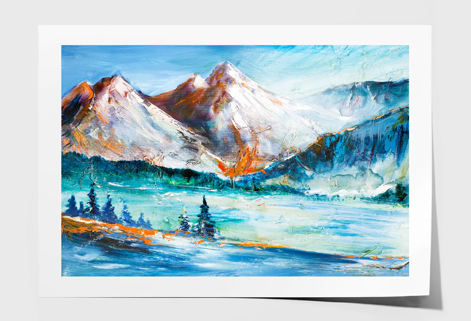 Valley Mountain Painting Limited Edition High Quality Print Unframed Roll Canvas None