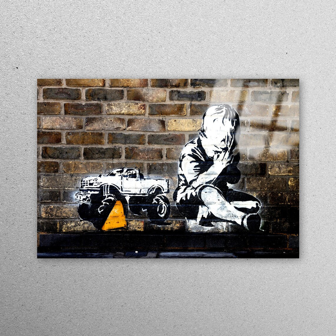 Banksy Praying Boy Acrylic Glass Print Tempered Glass Wall Art 100% Made in Australia Ready to Hang