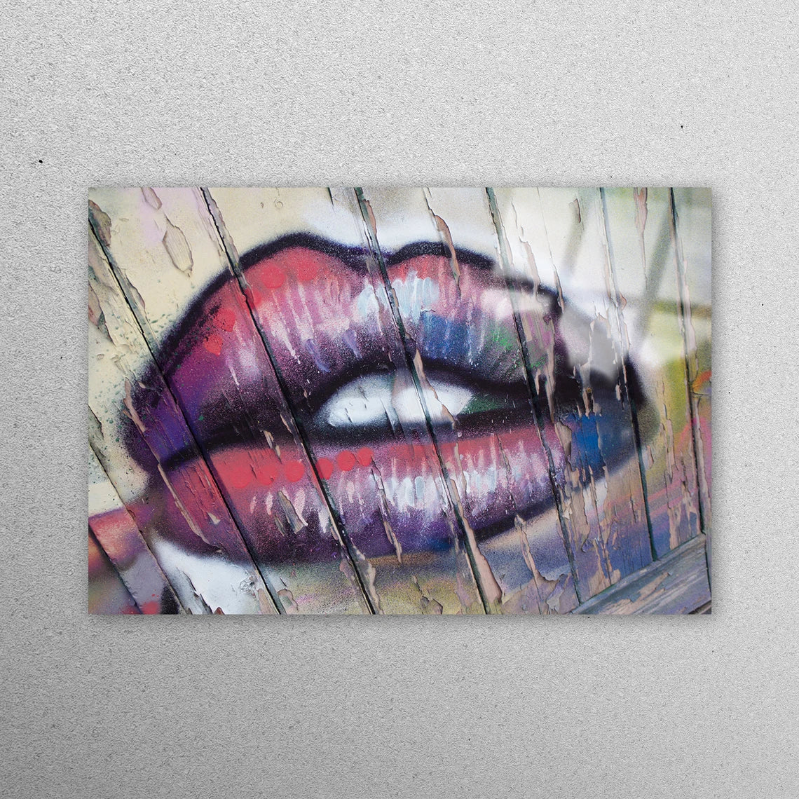 Lip Graffiti Acrylic Glass Print Tempered Glass Wall Art 100% Made in Australia Ready to Hang