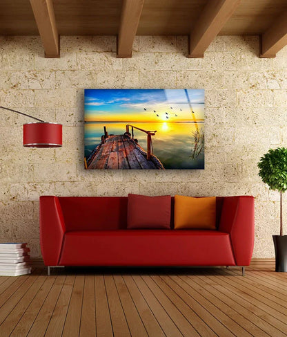 Pier & Lake Sunrise UV Direct Aluminum Print Australian Made Quality