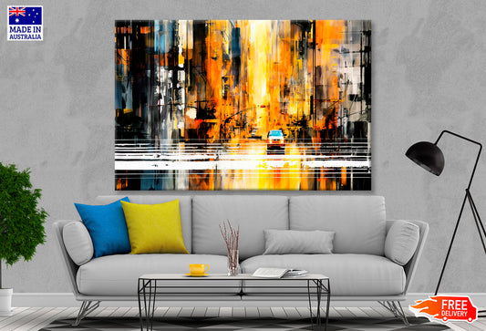 Abstract City Street View Oil Painting Wall Art Limited Edition High Quality Print