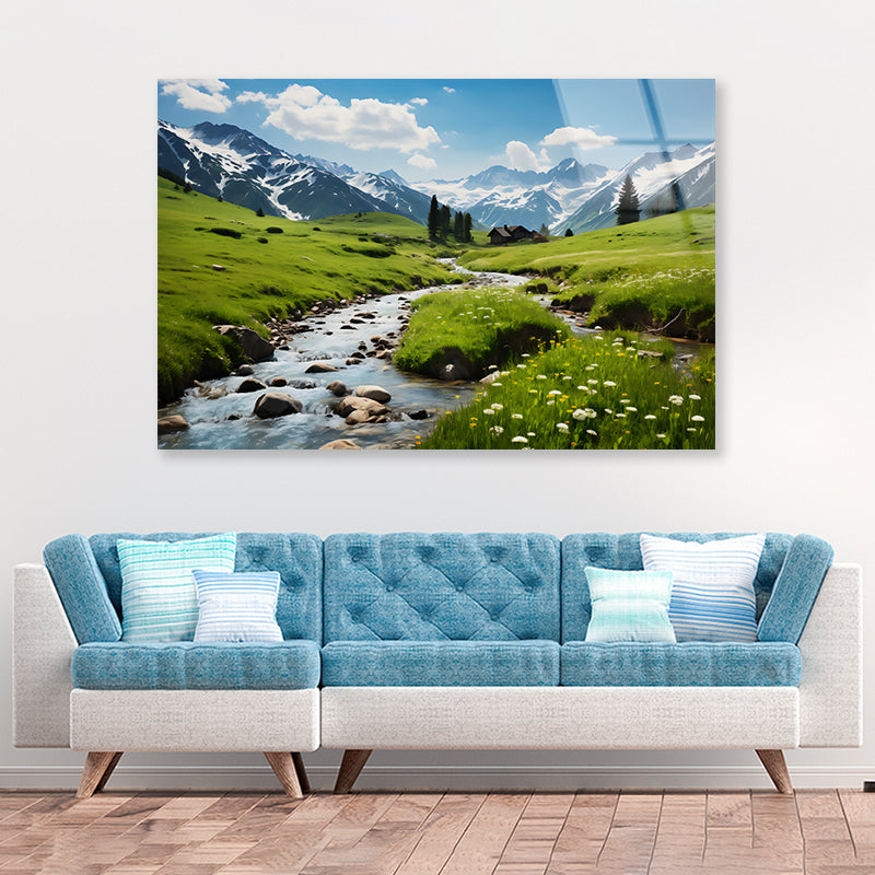 Lake and Mountains View Acrylic Glass Print Tempered Glass Wall Art 100% Made in Australia Ready to Hang