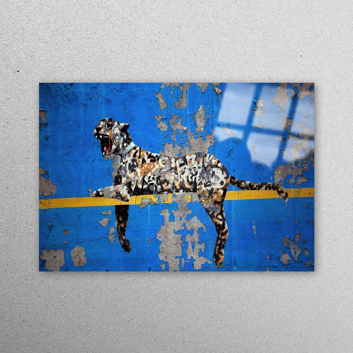 Banksy Leopard Wall Art Acrylic Glass Print Tempered Glass Wall Art 100% Made in Australia Ready to Hang