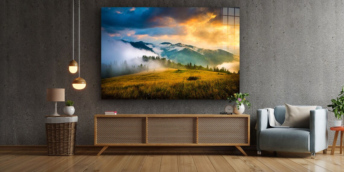 Misty Mountains Clouds UV Direct Aluminum Print Australian Made Quality